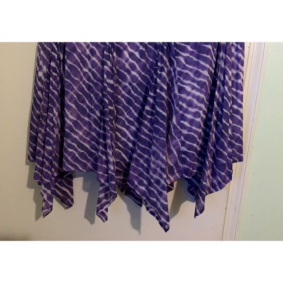 Chico's Diagonal Zebra Helena Handkerchief Purple Tie Dye Boho Skirt Sz 2 Fairy - Picture 10 of 10